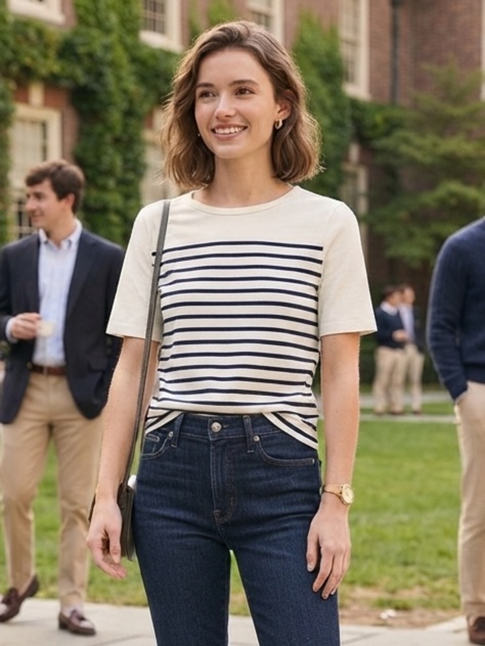 J.Crew Perfect Fit Striped Short Sleeve Tee